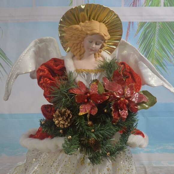 Vintage Christmas Angel Tree Topper or Angel Decor 26" Tall - Picture 2 of 11